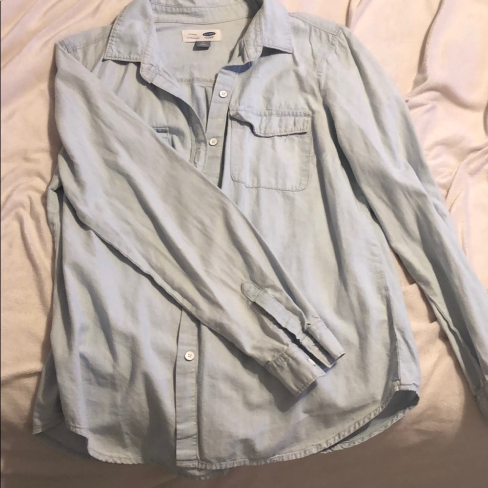 Button down jean top